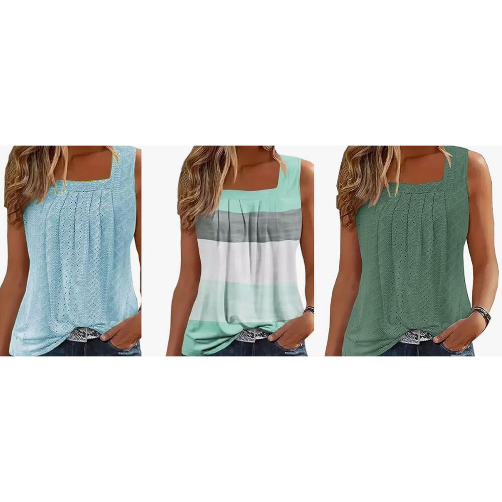 Set of 3 Women's Sleeveless Tops, Size Small
